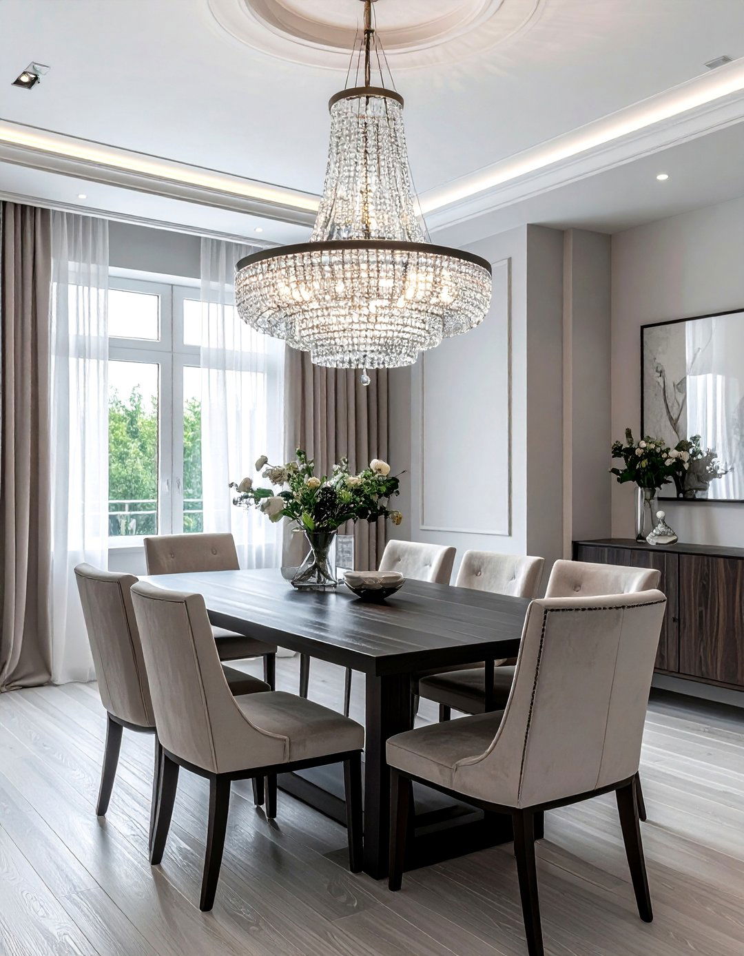 Crystal chandelier dining room - 30 new traditional dining room ideas