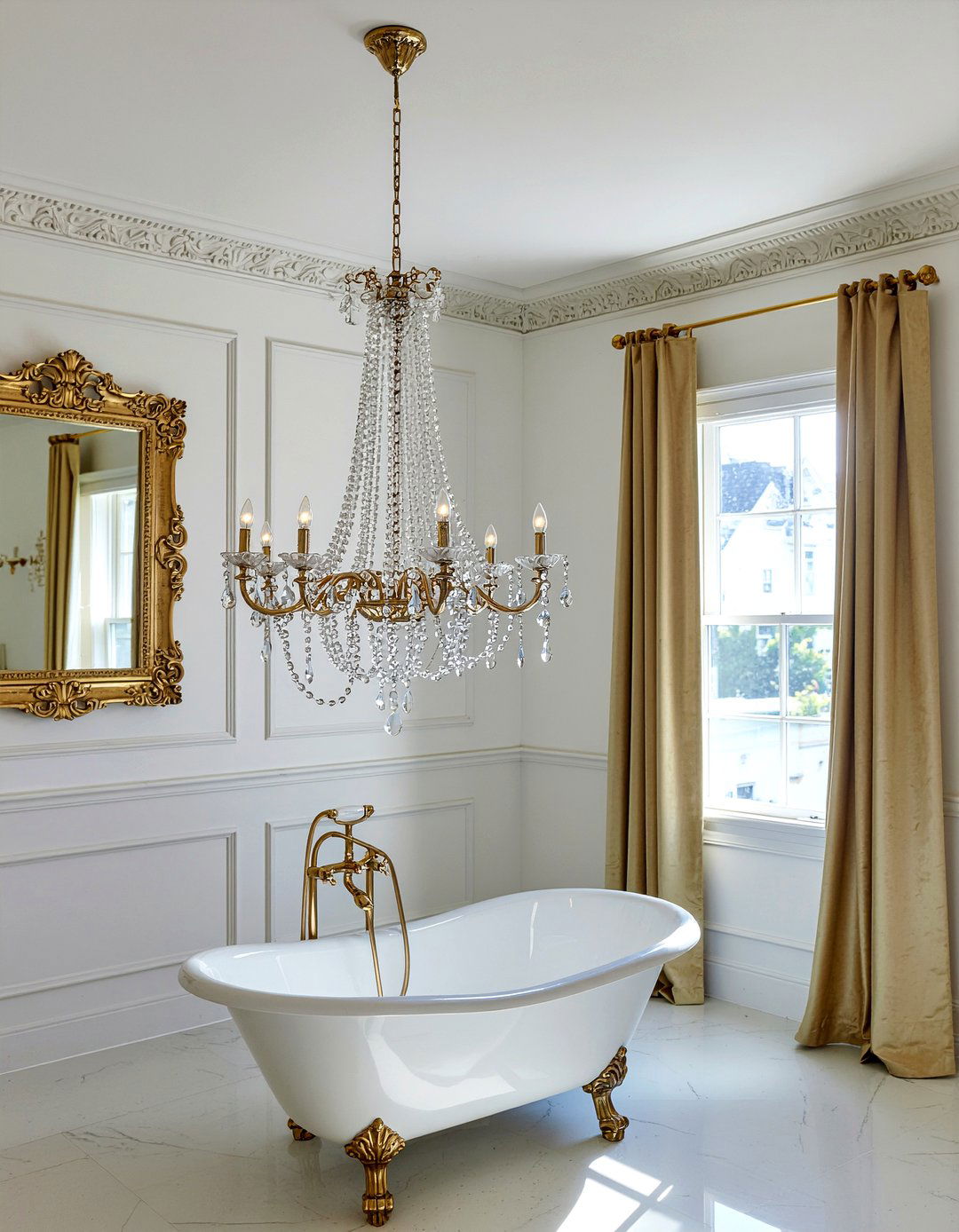 Crystal chandelier for bathroom - 30 bathroom accent lighting ideas
