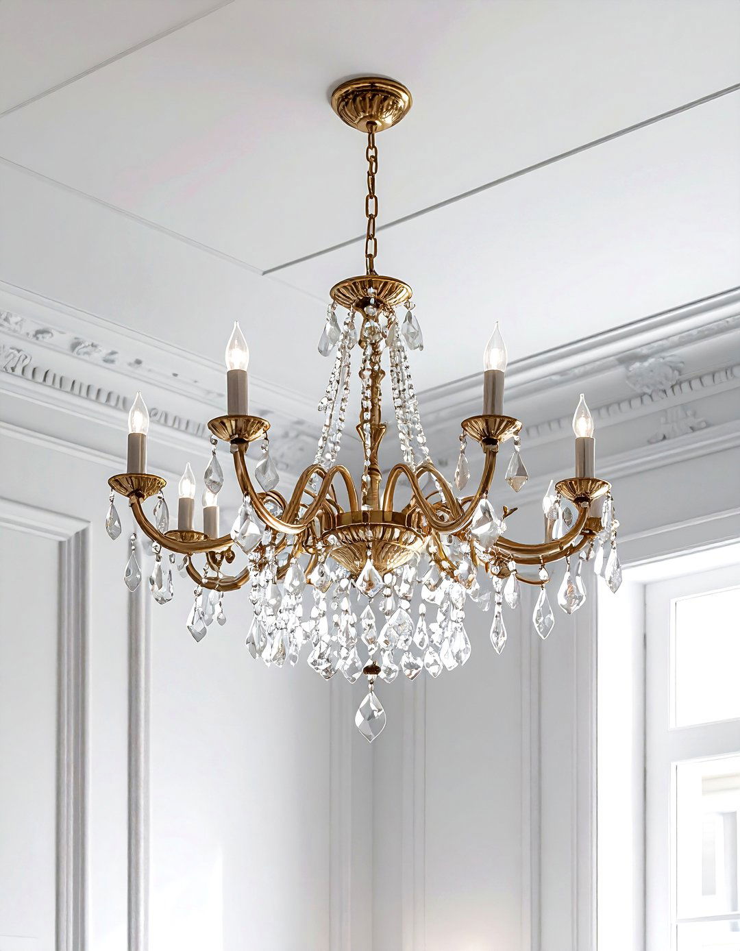 Crystal chandelier lighting - 30 Parisian bathroom ideas