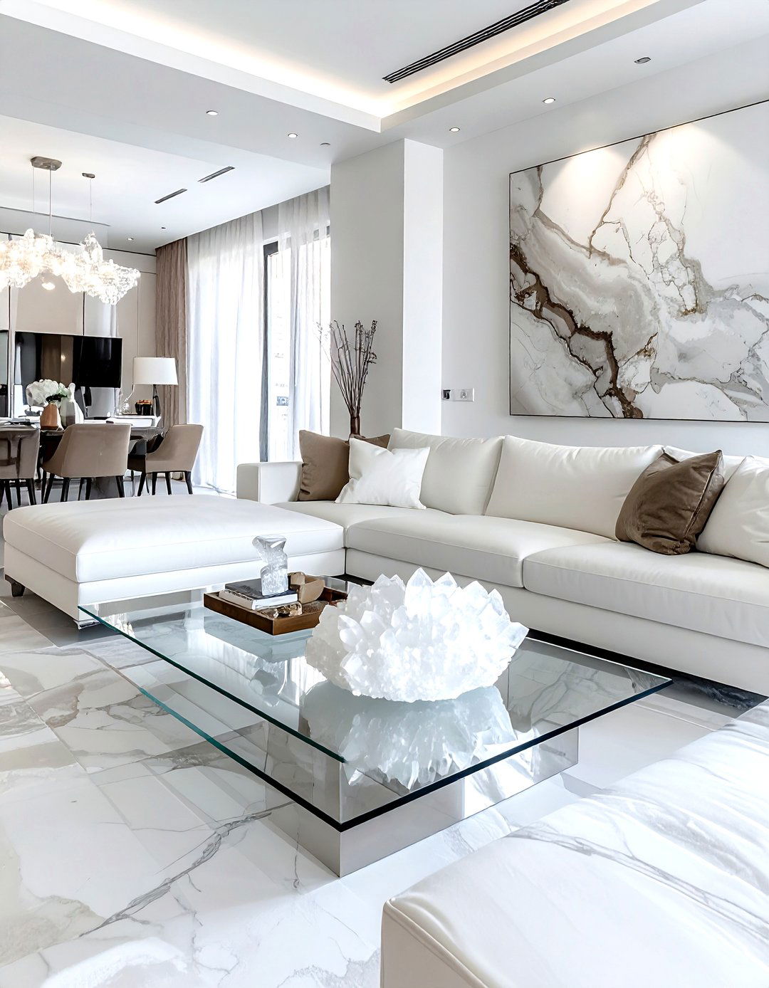 Crystal cluster coffee table - 30 crystal decor ideas