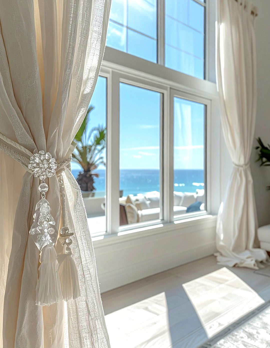 Crystal curtain tie backs - 30 crystal decor ideas