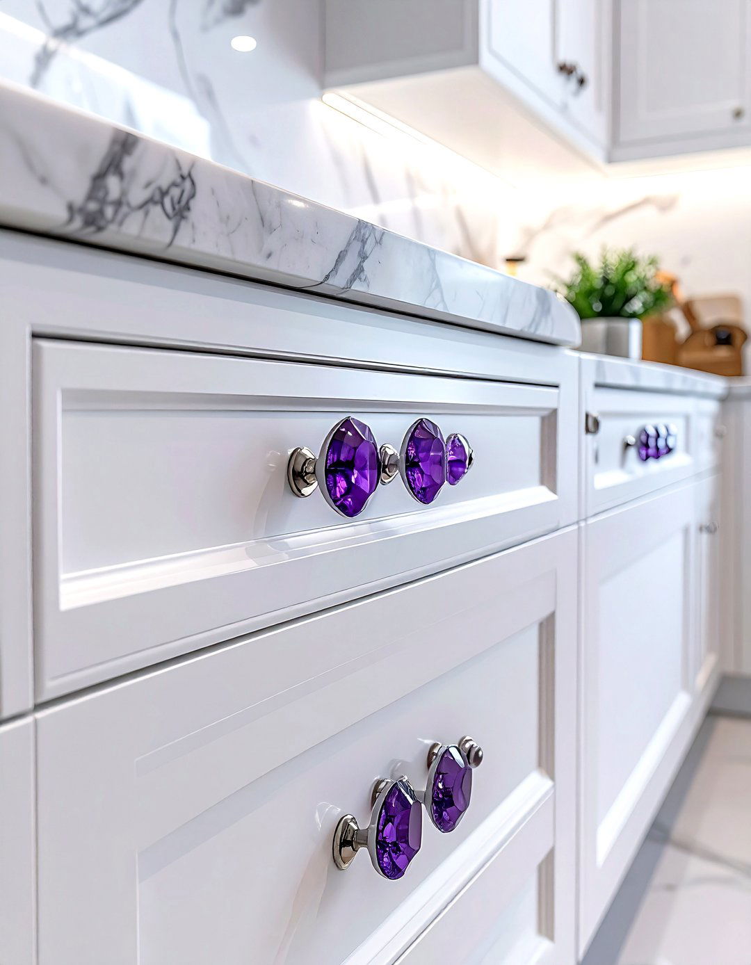 Crystal drawer pulls cabinet - 30 crystal decor ideas