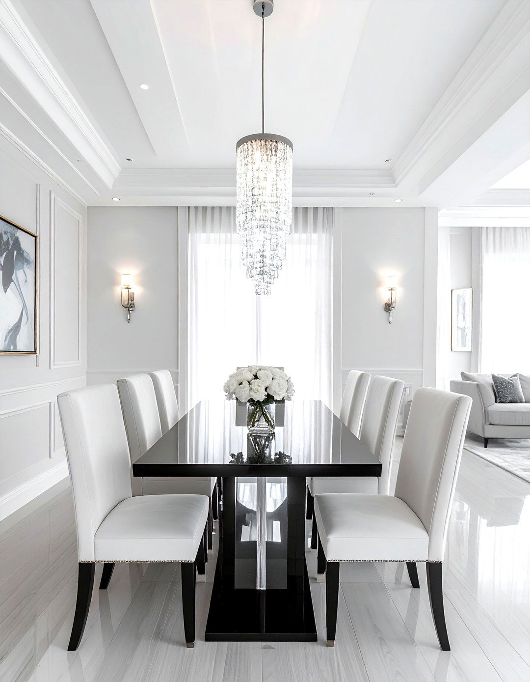 Crystal linear pendant light - 30 linear chandelier dining room ideas