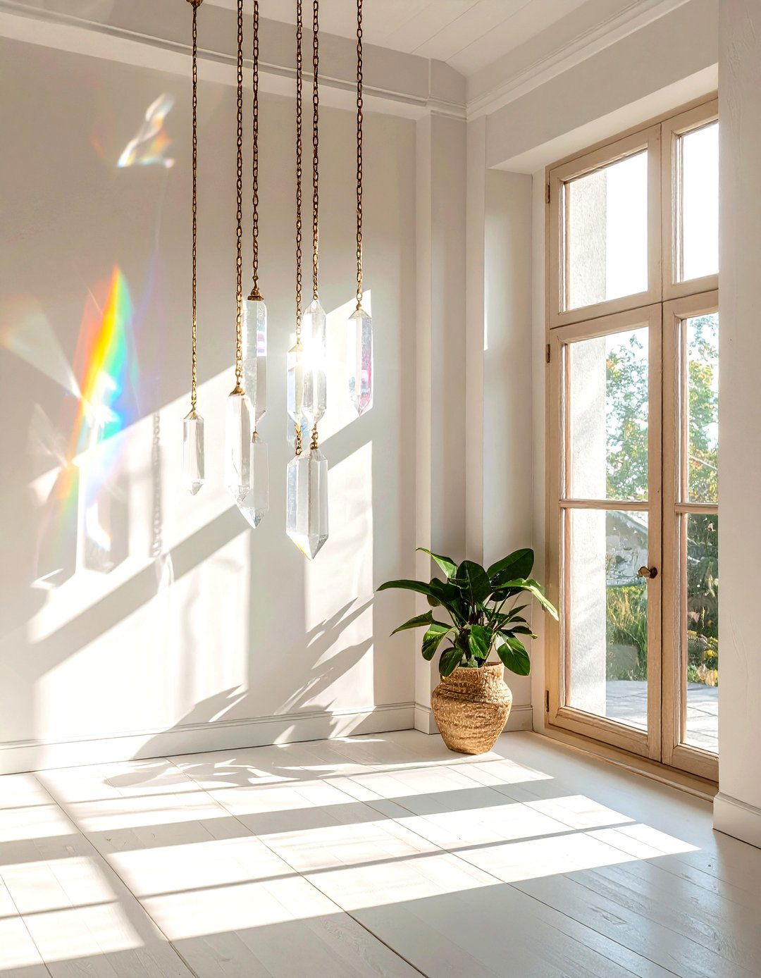 Crystal prism window hanging - 30 crystal decor ideas