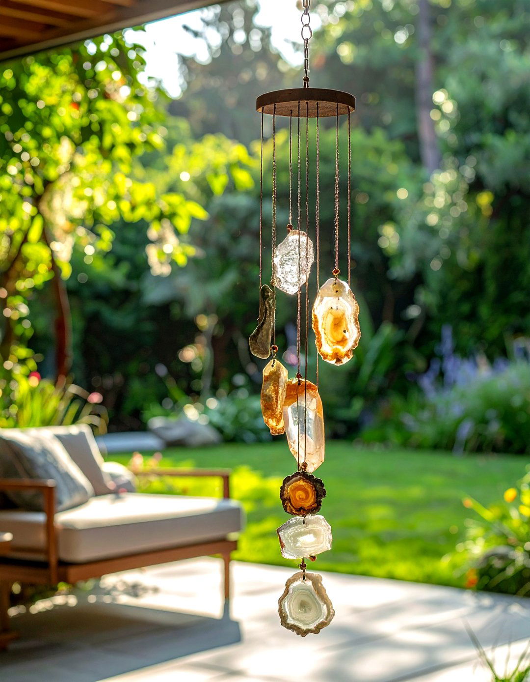 Crystal wind chime patio - 30 crystal decor ideas