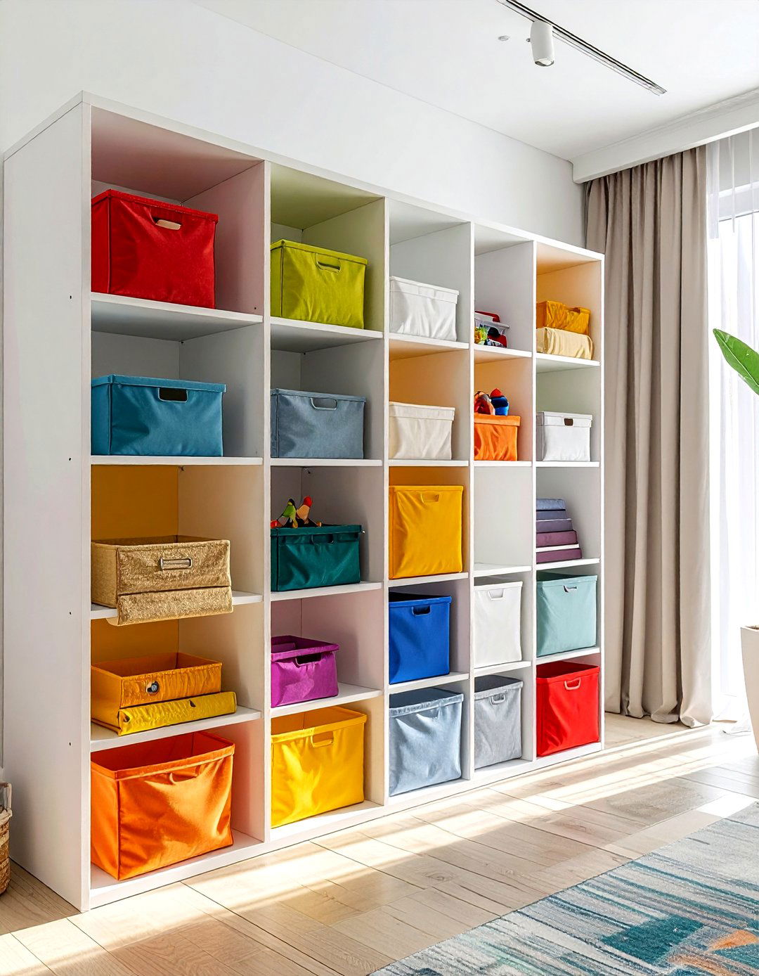 Cube storage shelves - 30 playroom storage ideas
