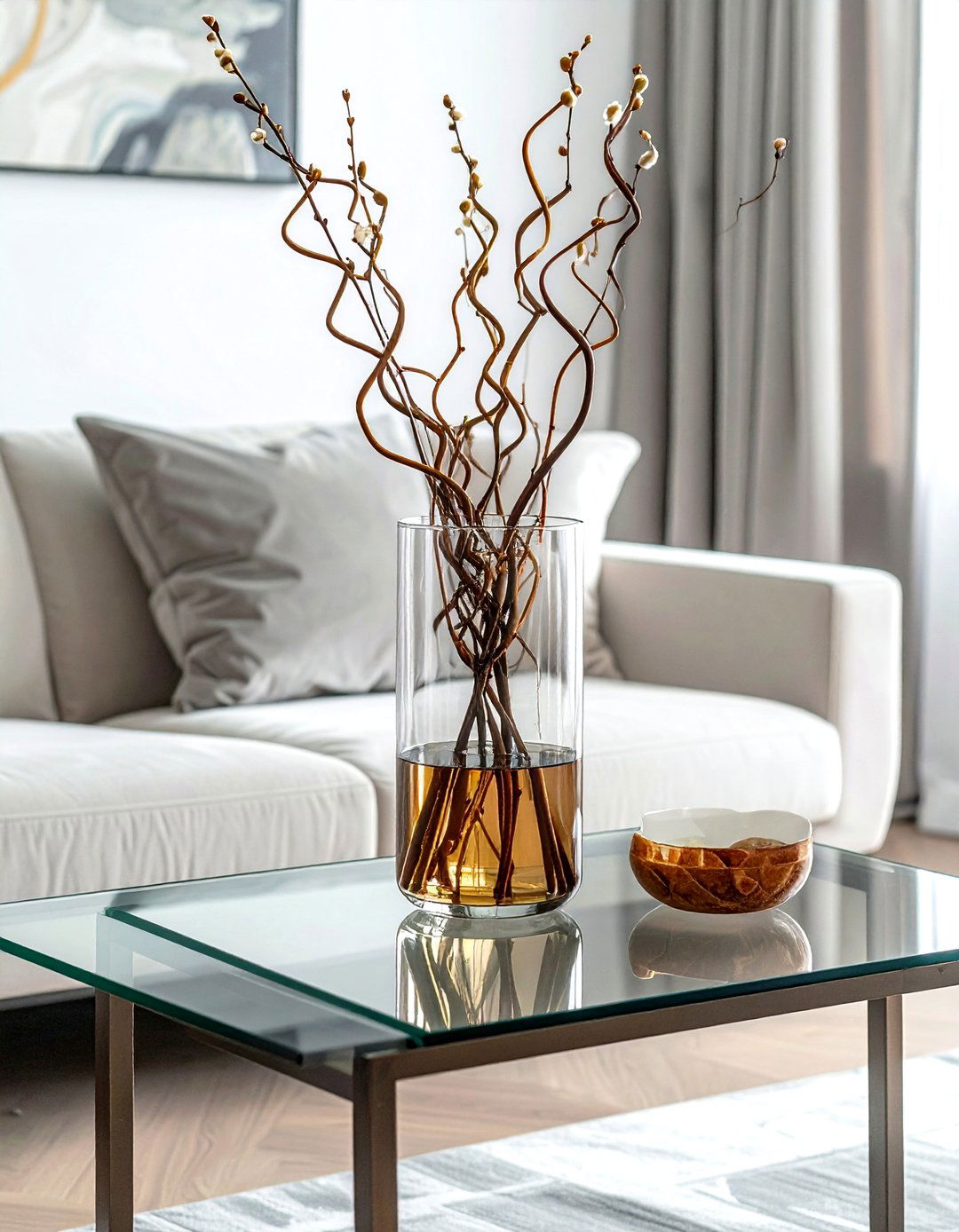 Curly Willow Glass Vase - 30 branch decor ideas