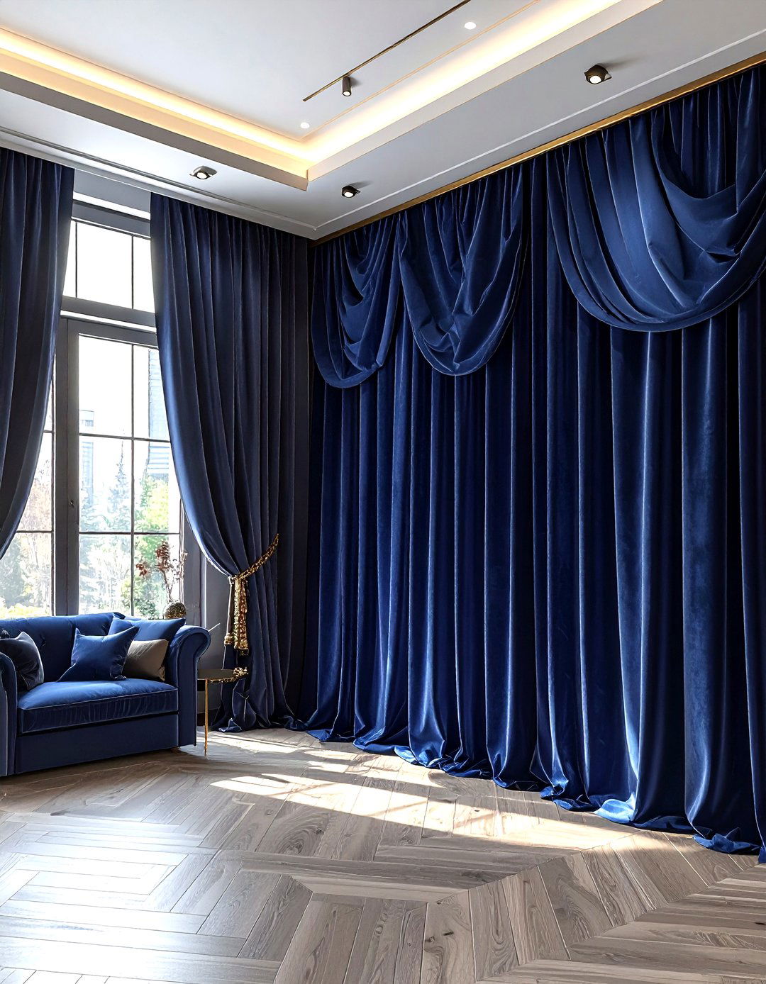 Curtain Room Divider - 30 living room partition ideas