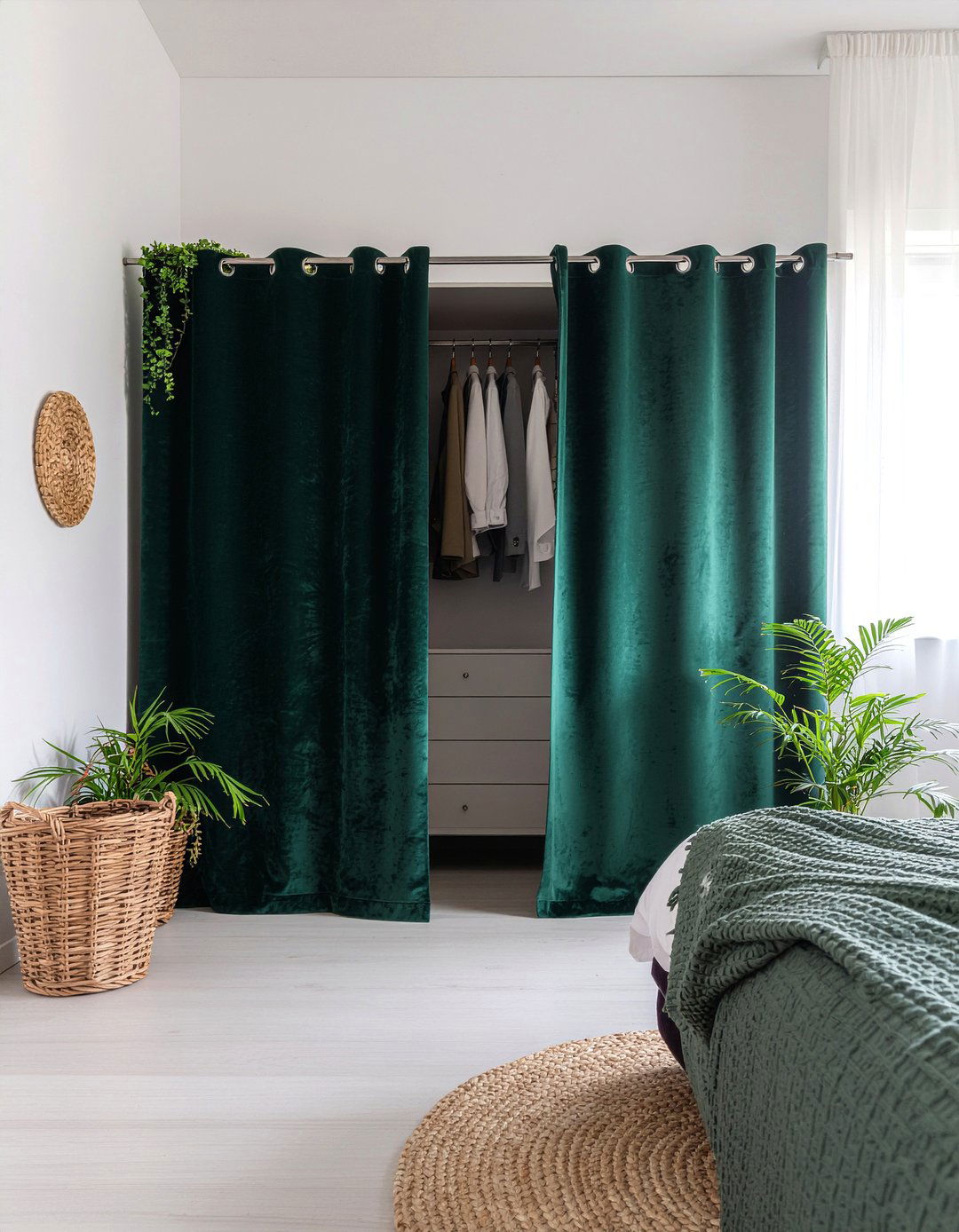 Curtain closet divider - 30 bedroom closet dividers