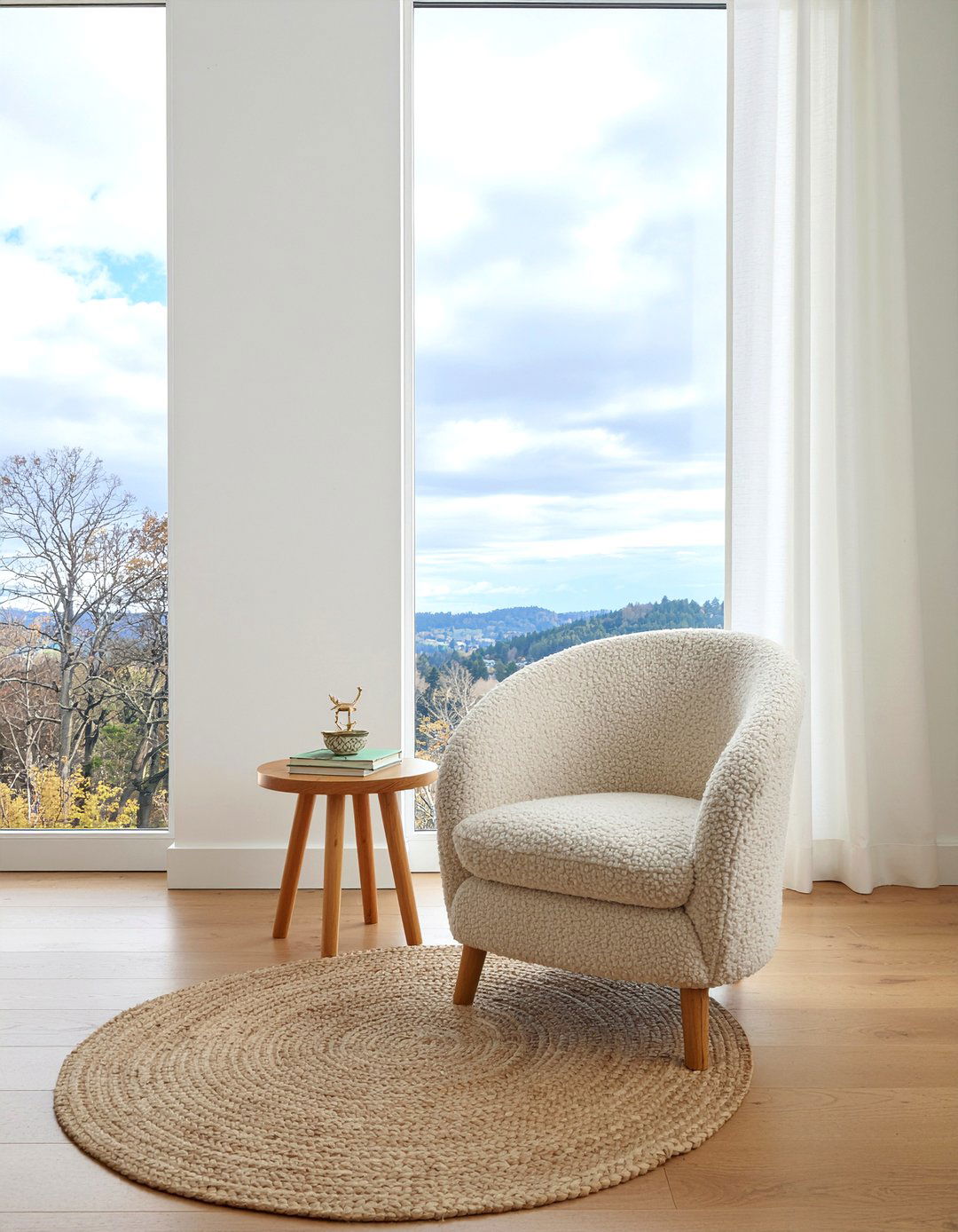 Curved Accent Chair - 30 living room Scandinavian furniture ideas