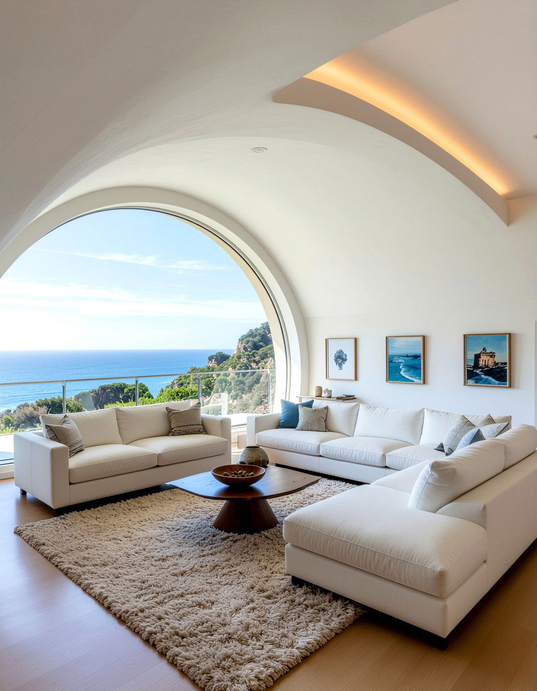 Curved Architectural Vault - 30 living room vaulted ceiling ideas