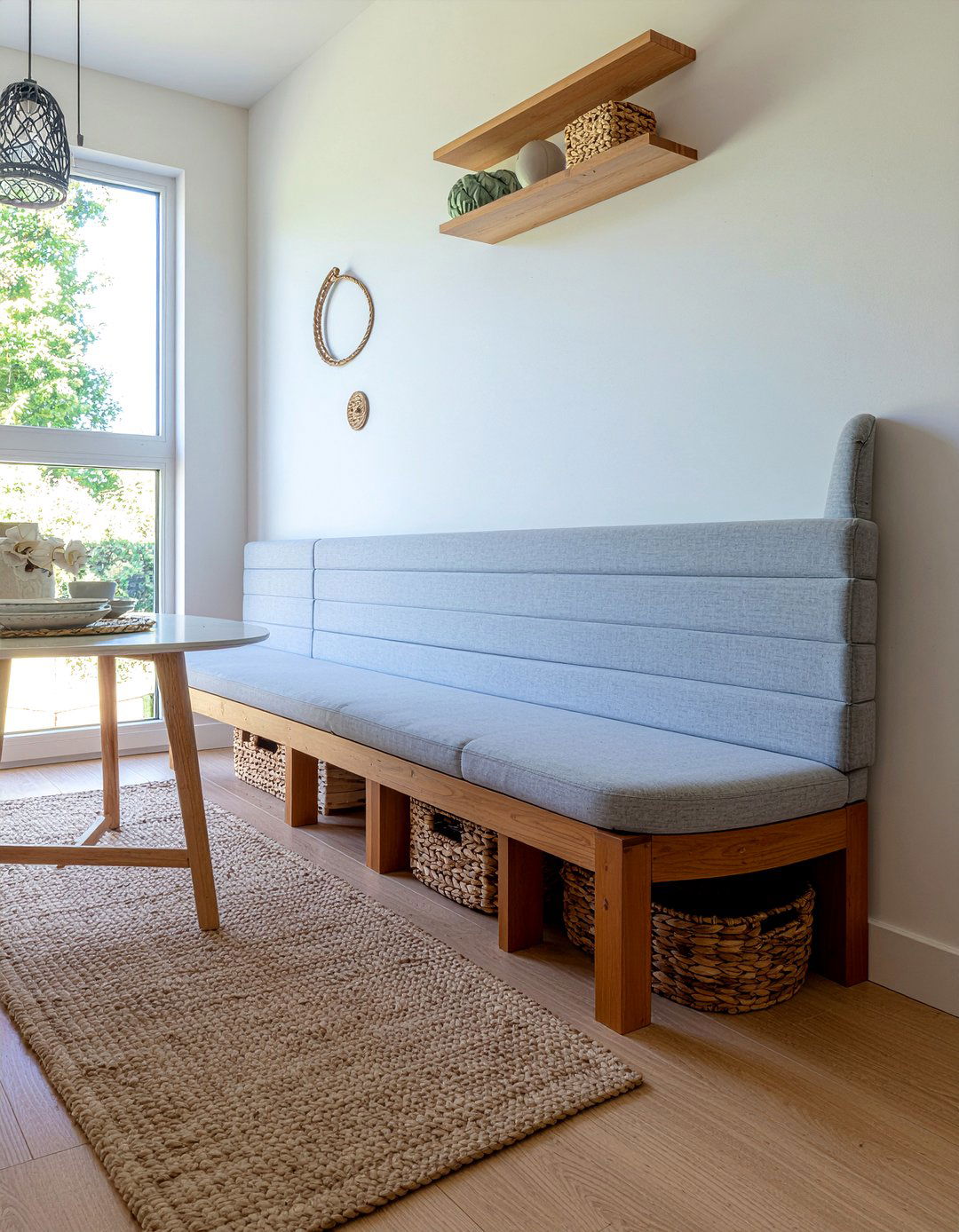 Curved Bench With Storage - 30 curved dining bench ideas