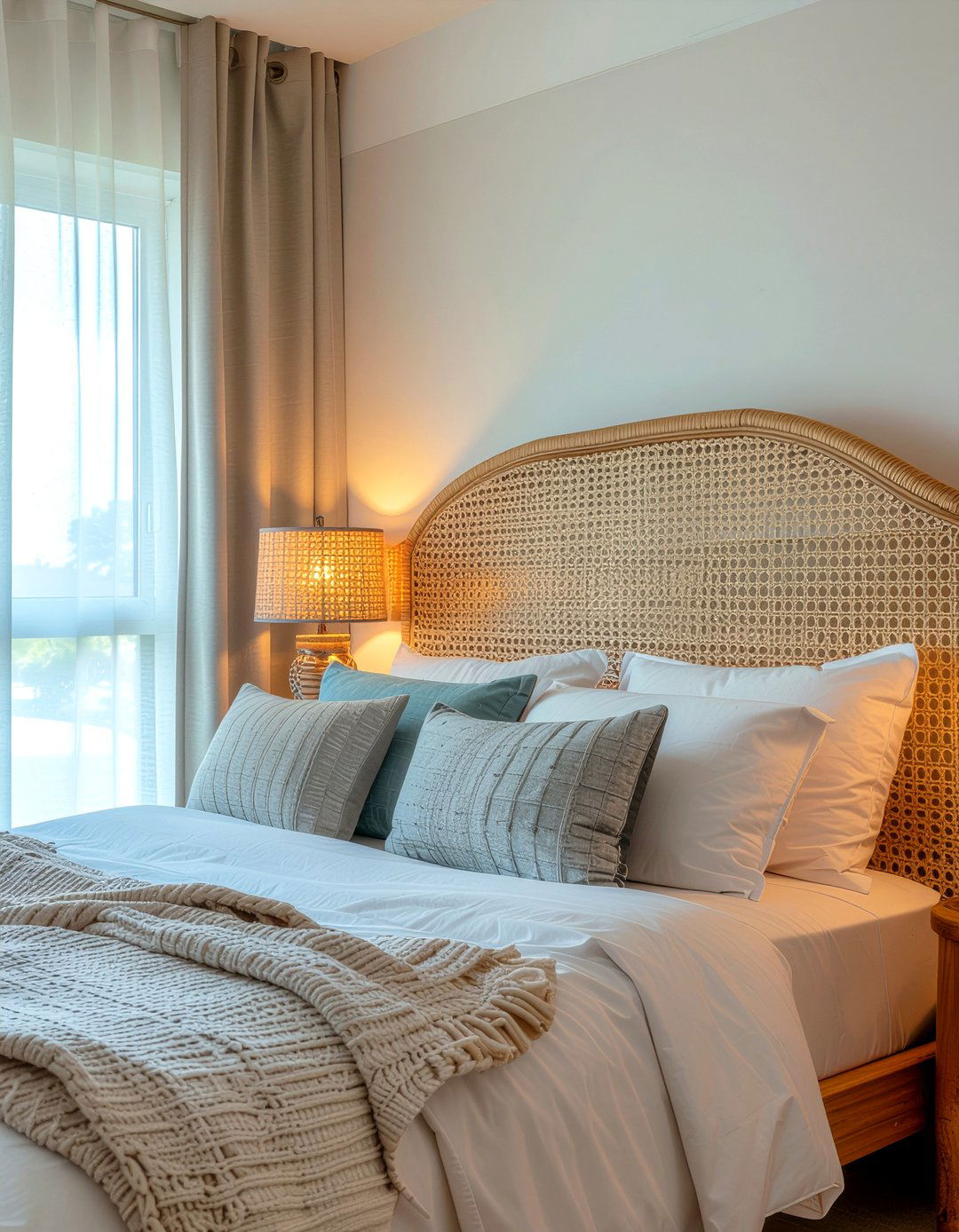 Curved Cane Headboard - 30 bedroom cane headboards