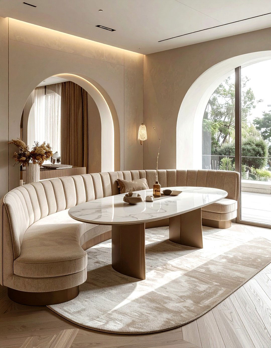 Curved Corner Dining Bench - 30 corner banquette dining ideas