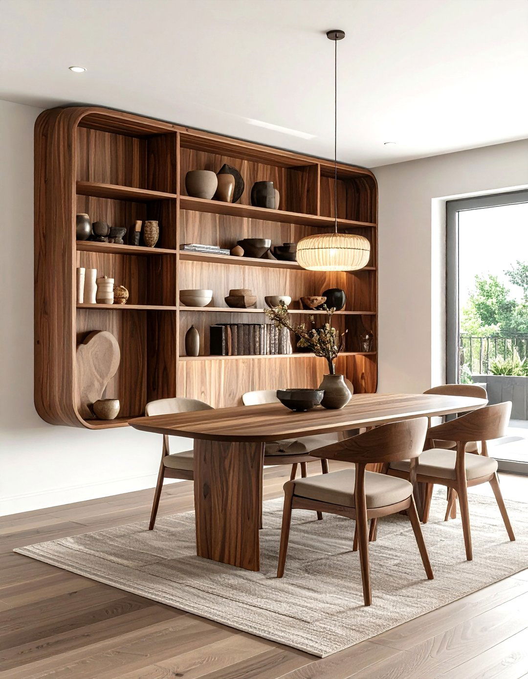 Curved Corner Floating Shelves - 30 dining room corner shelving ideas