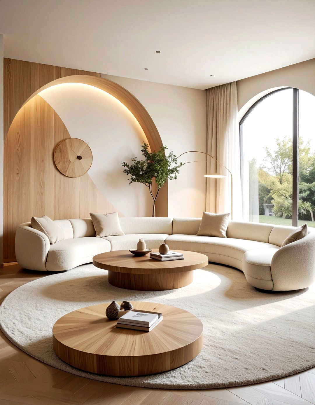 Curved Furniture Arrangement - 30 affordable living room ideas