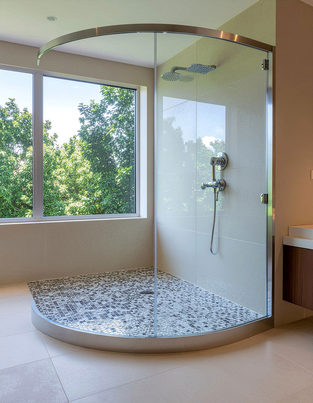 Curved Glass Shower Door - 30 bathroom glass door ideas