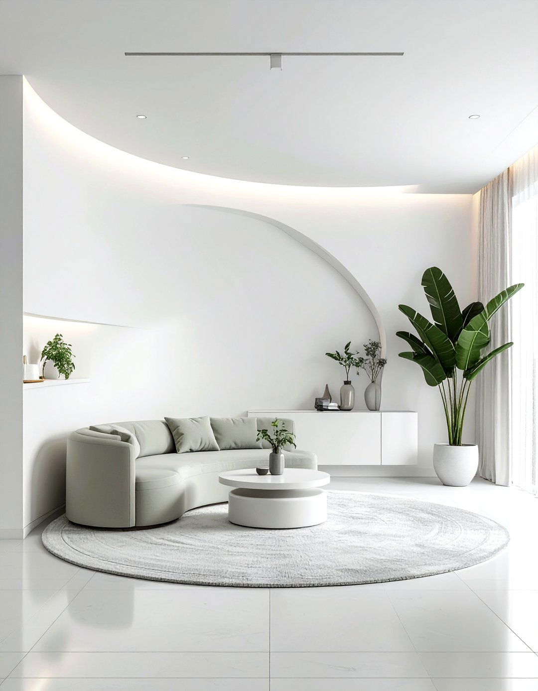 Curved Half Wall Divider - 30 living room half wall ideas