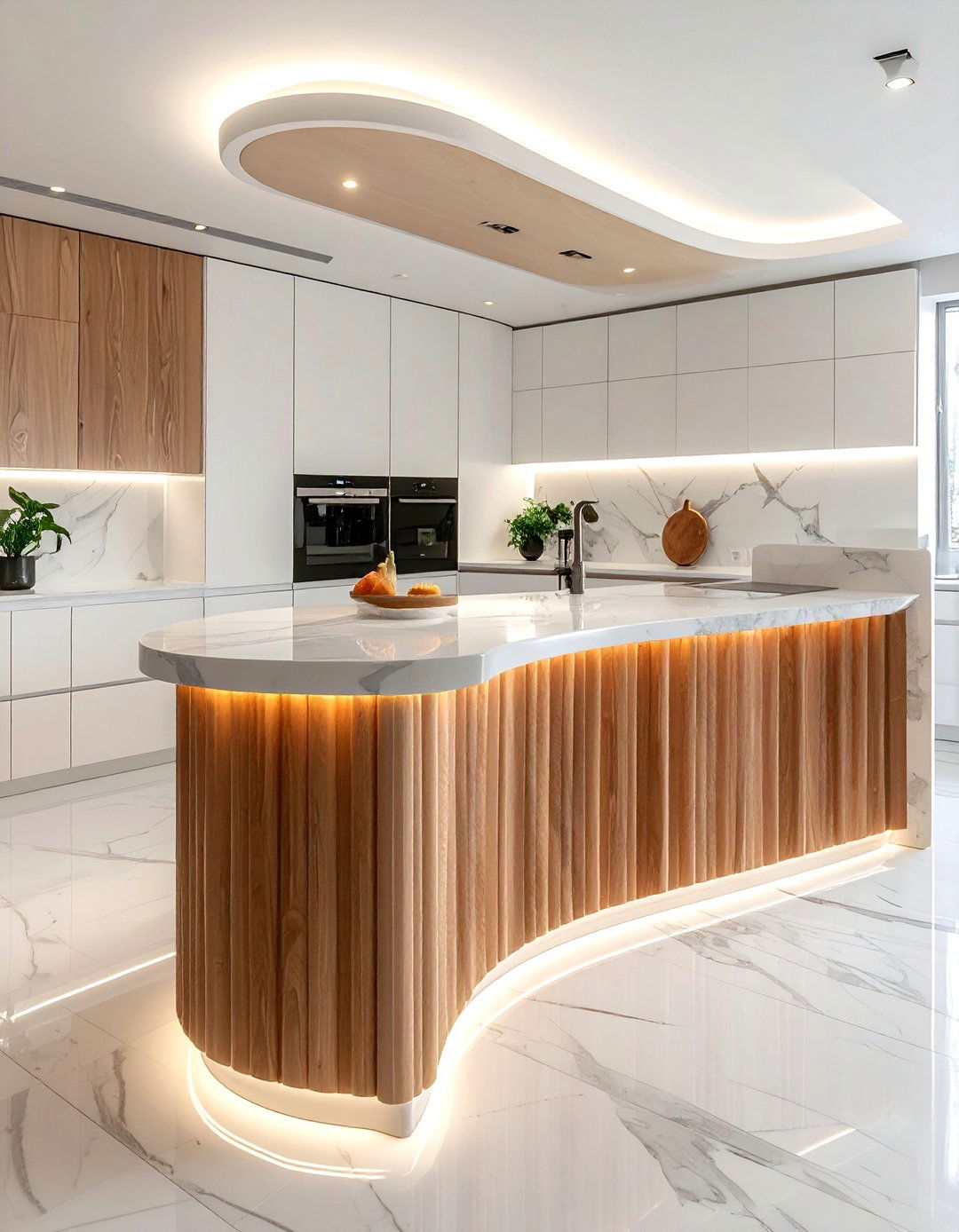 Curved Island Edge - 30 balanced kitchen ideas