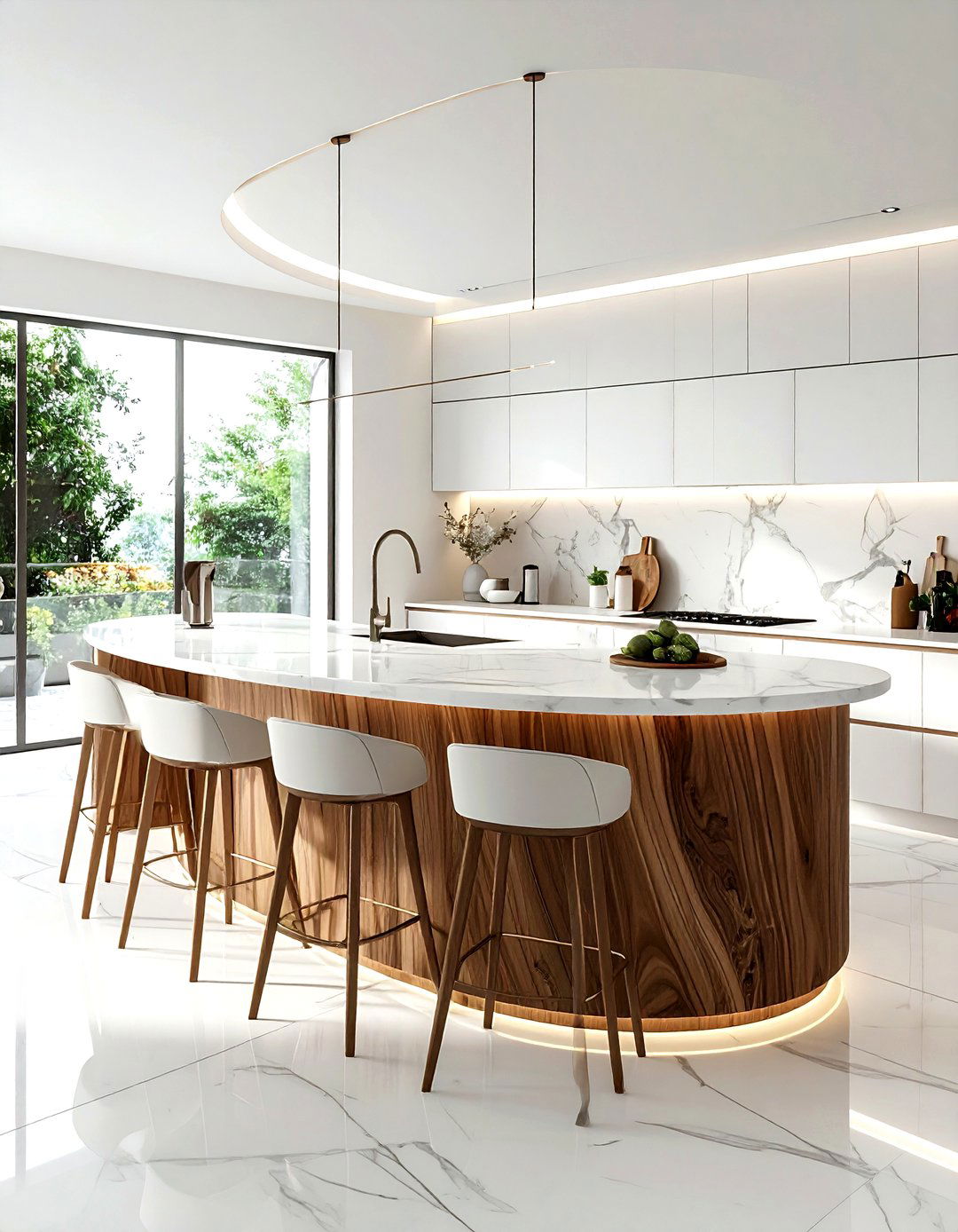 Curved Kitchen Island - 30 kitchen inspiration ideas