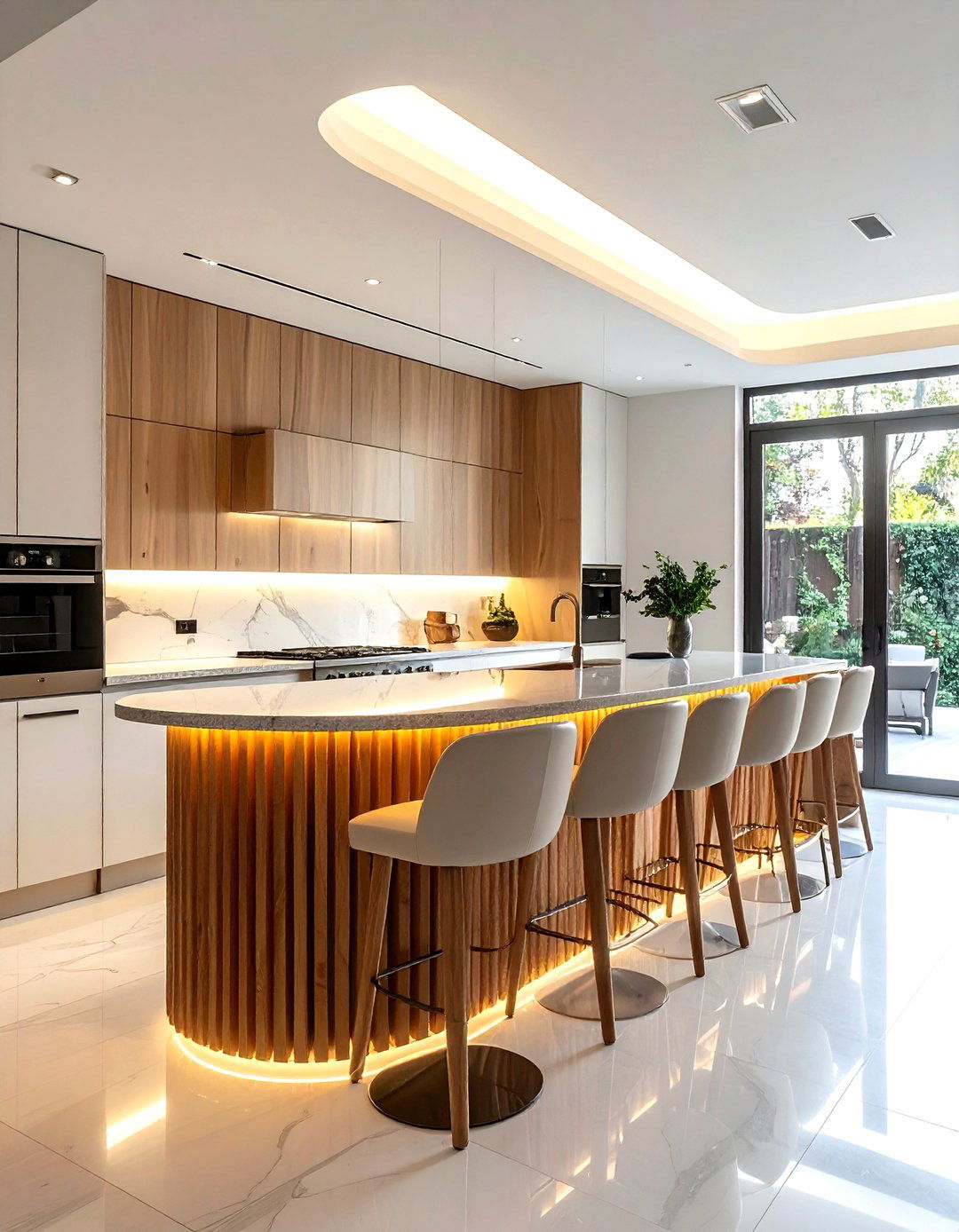 Curved Kitchen Island - 30 kitchen island with seating ideas