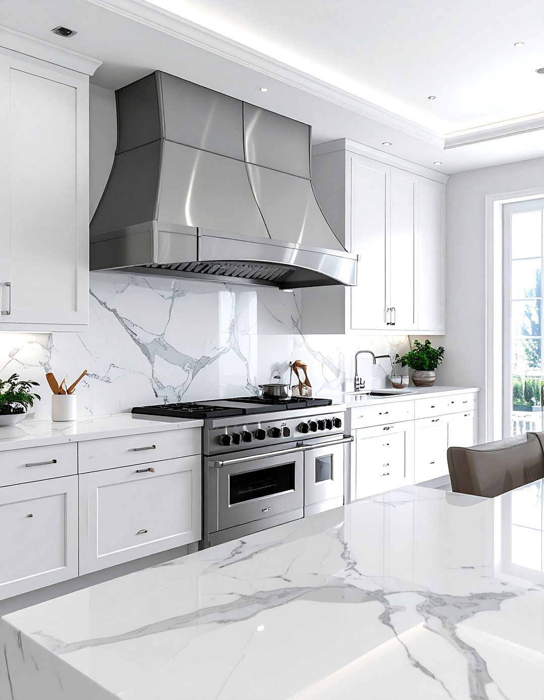 Curved Metal Hood - 30 vent hood kitchen ideas