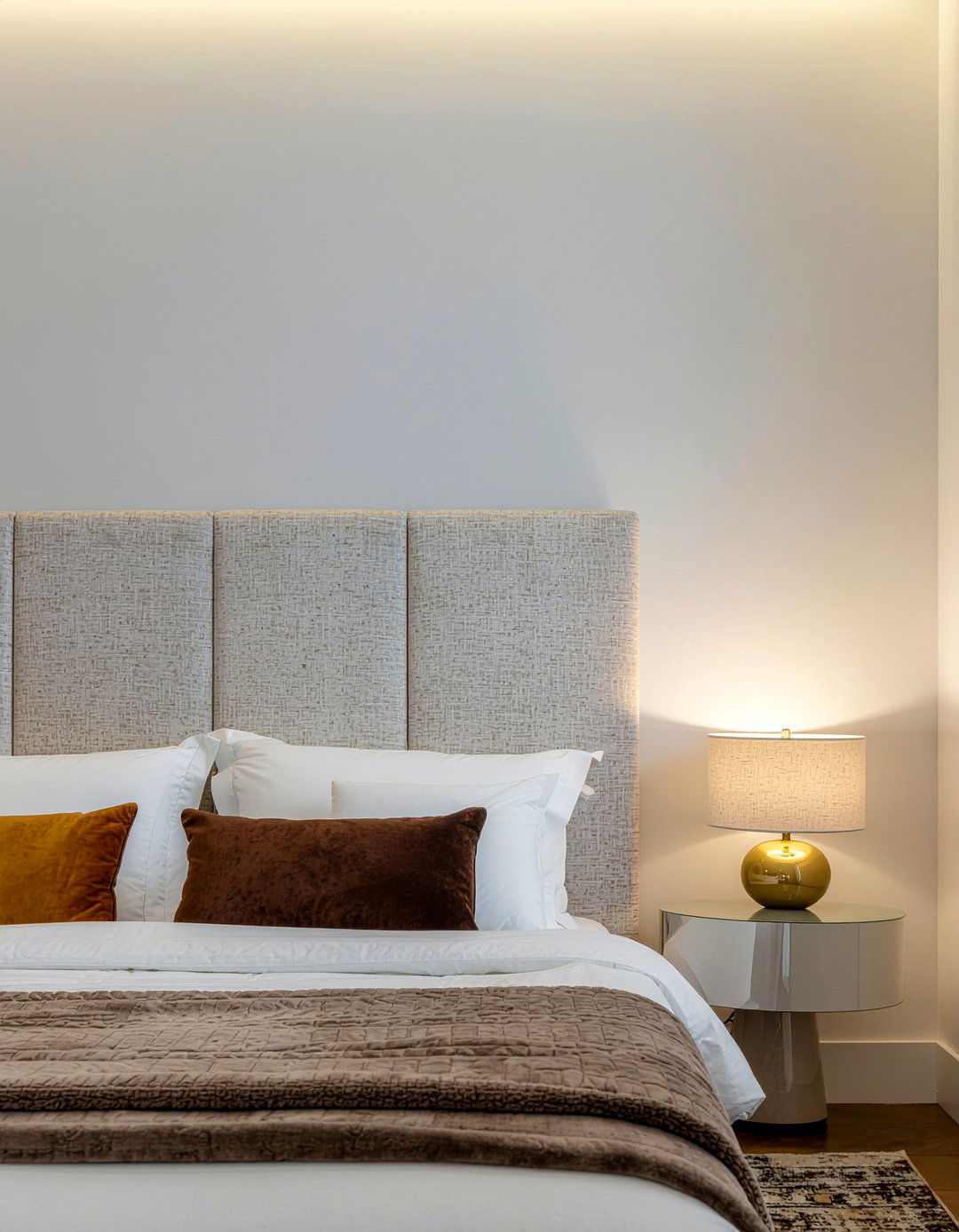 Curved Panel Headboard - 30 bedroom upholstered headboards