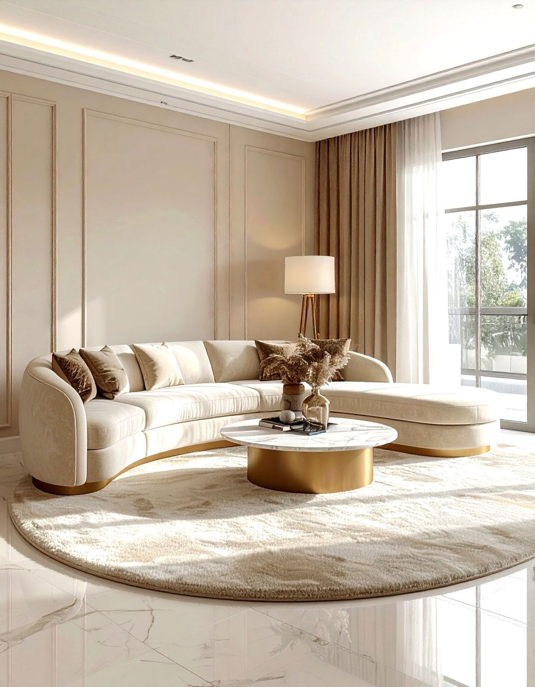 Curved Sofa - 30 living room modern furniture ideas