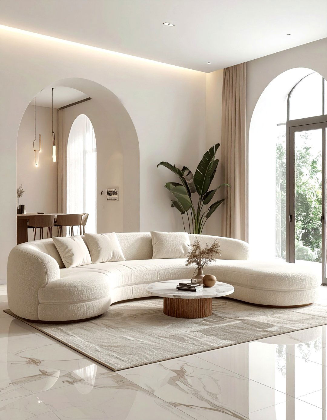 Curved Sofa - 30 trendy decor ideas