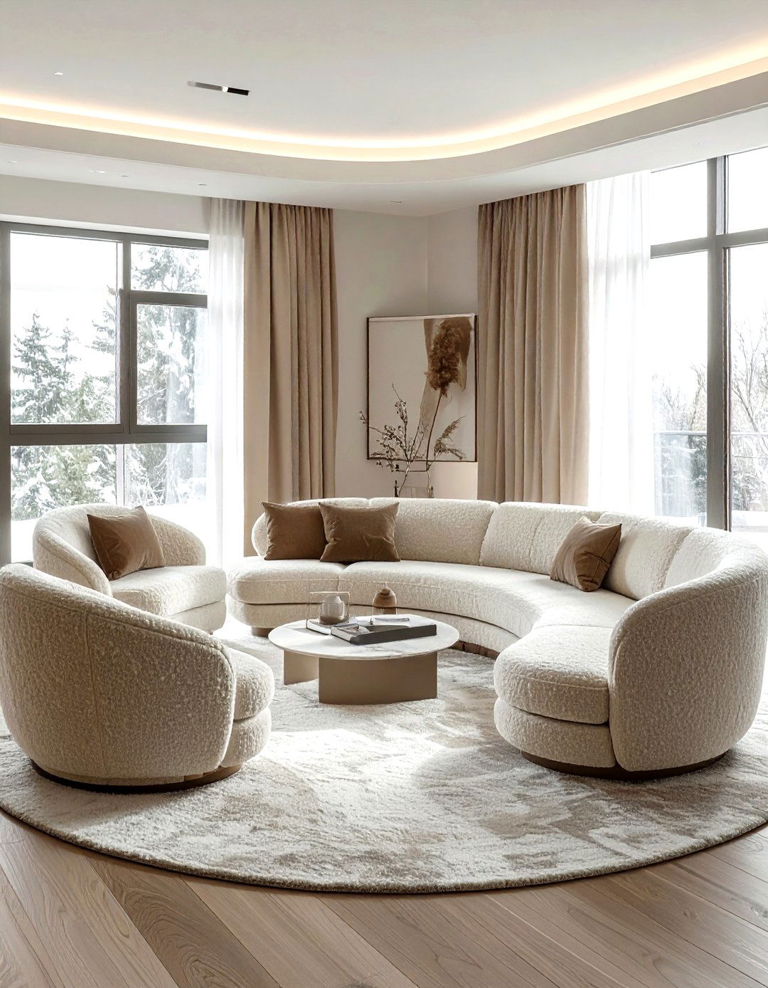 Curved Sofa With Swivel Chairs - 30 living room sofa and chairs ideas