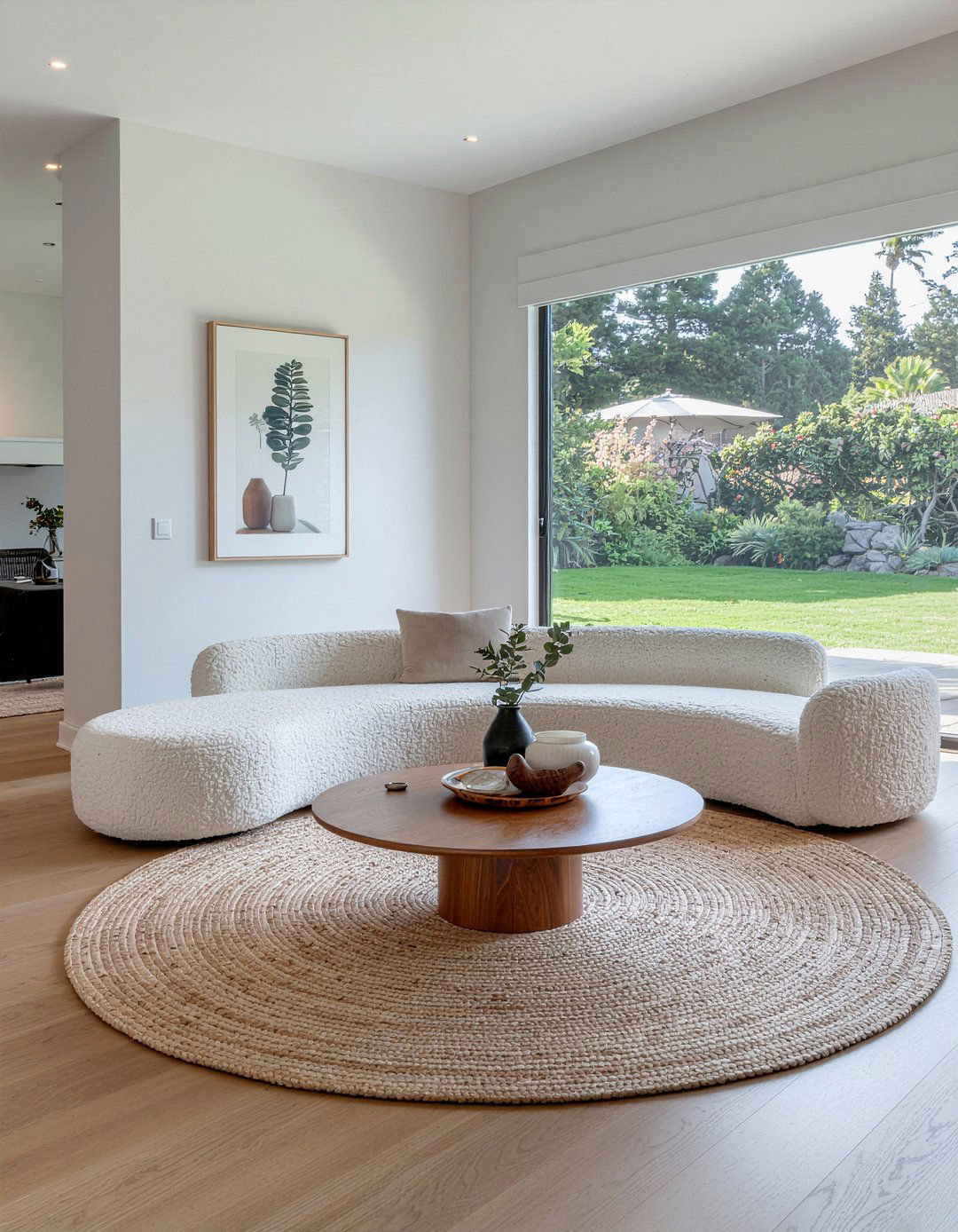 Curved Sofa - 30 calming living room ideas