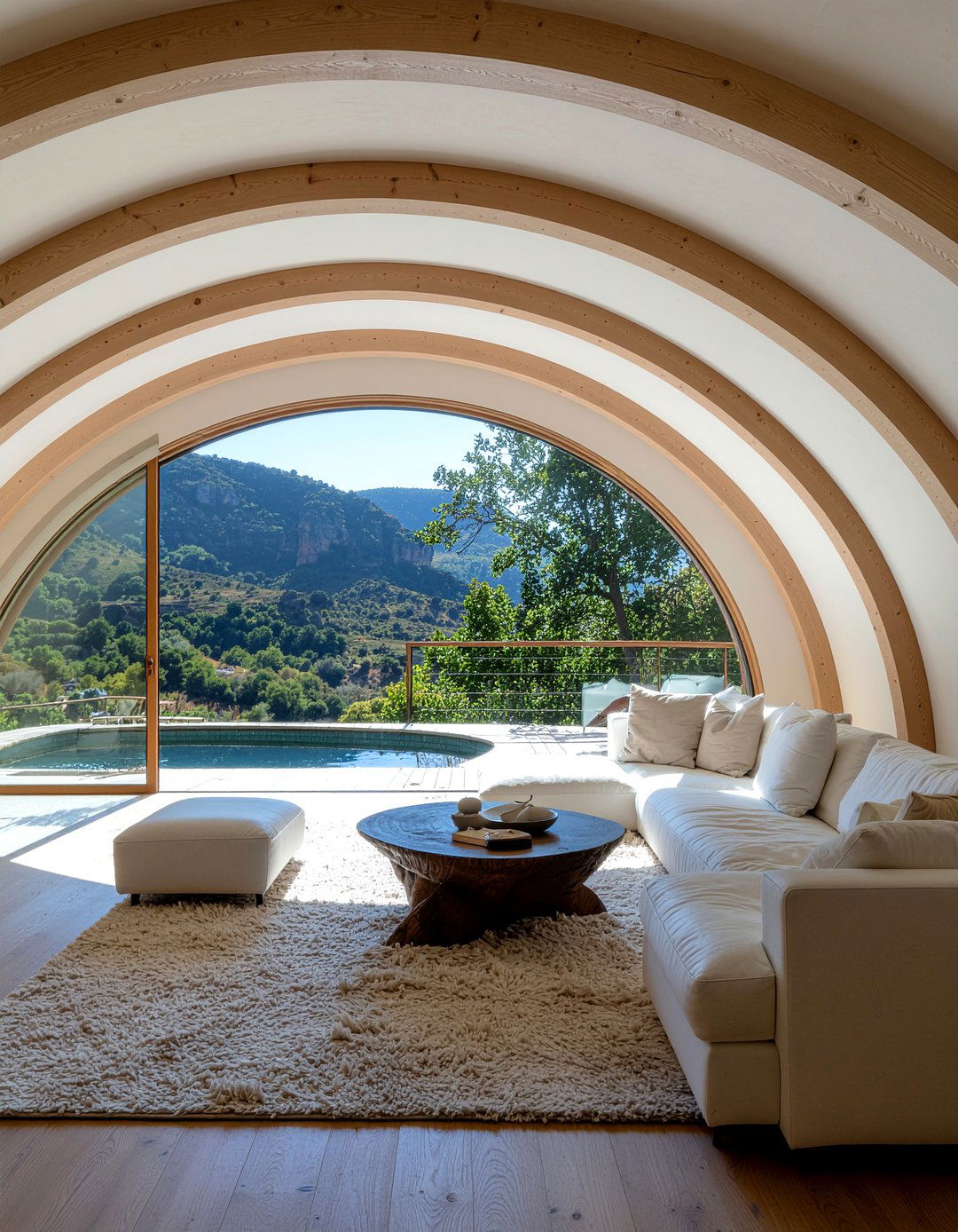 Curved Timber Frame - 30 living room timber frame ideas