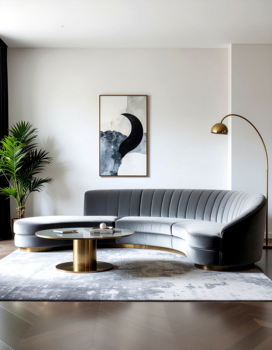 Curved Upholstered Sofa - 30 living room upholstered sofa ideas