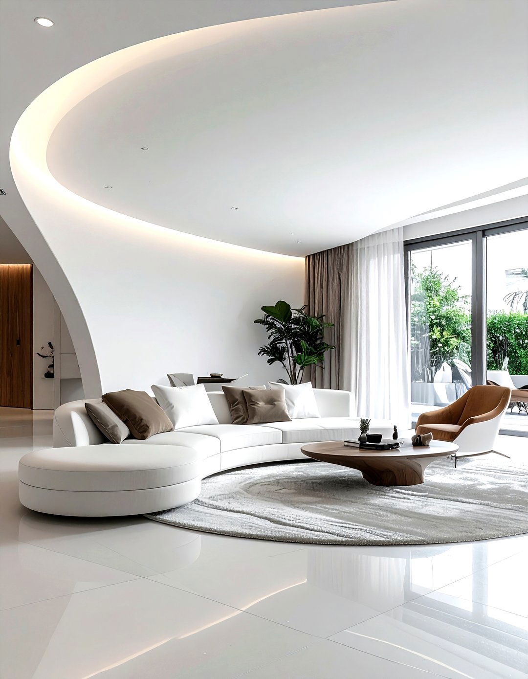 Curved Wall Architecture - 30 living room transition ideas
