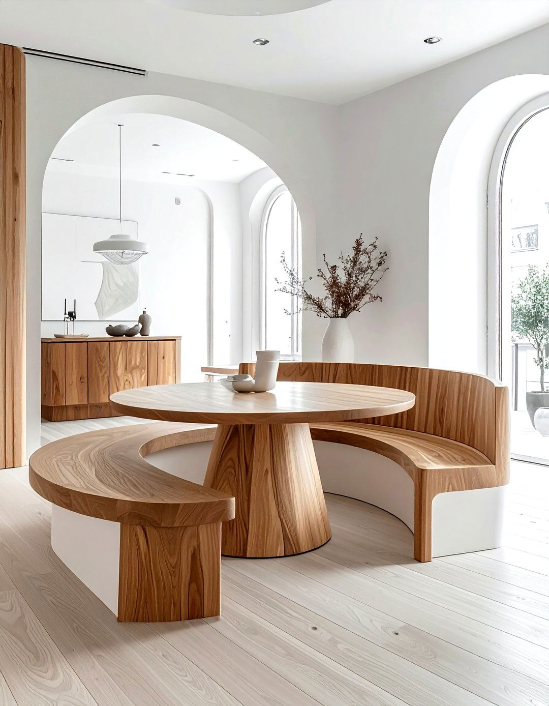 Curved Wood Dining Bench - 30 wood dining bench ideas