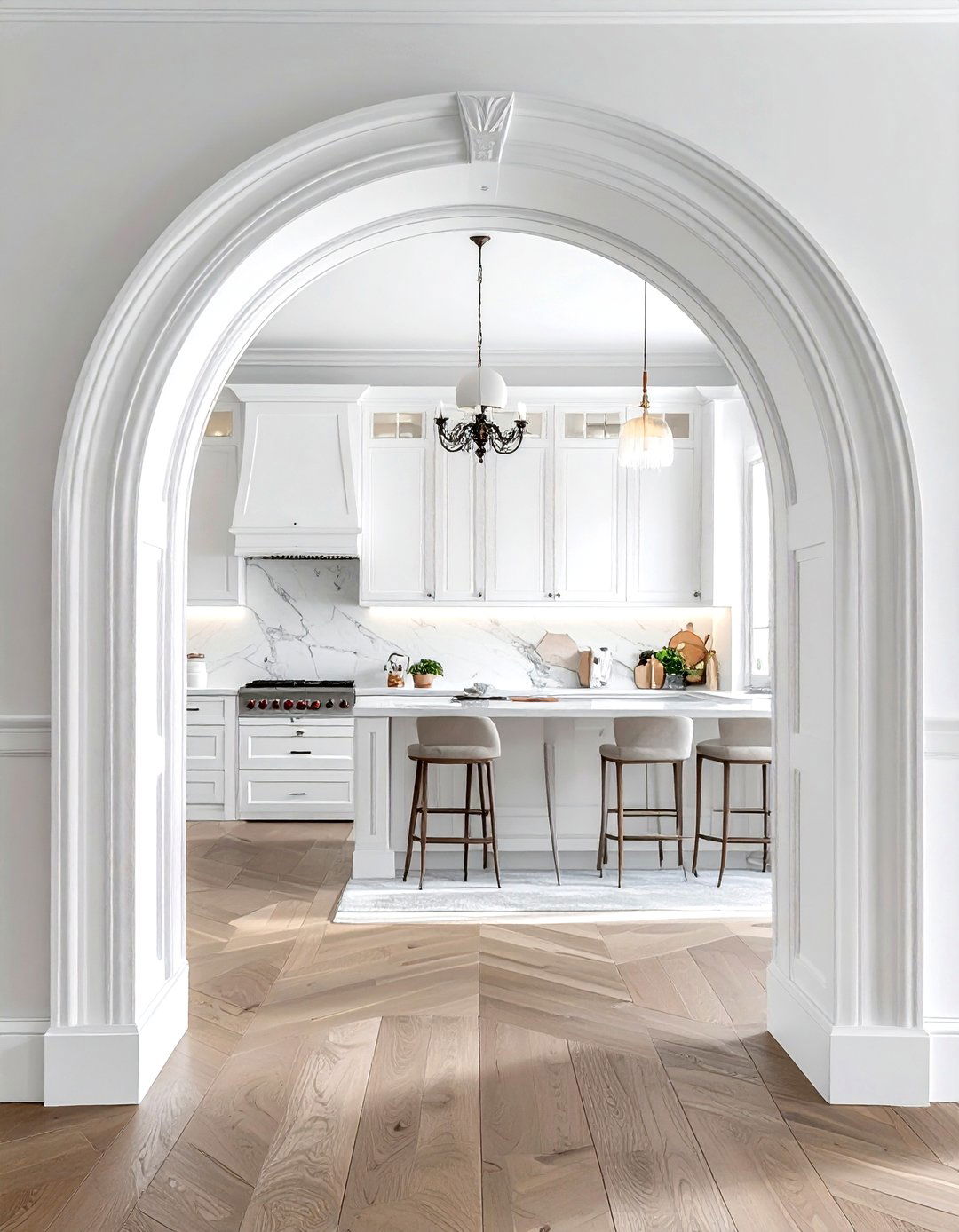 Curved archway molding - 30 kitchen arch ideas