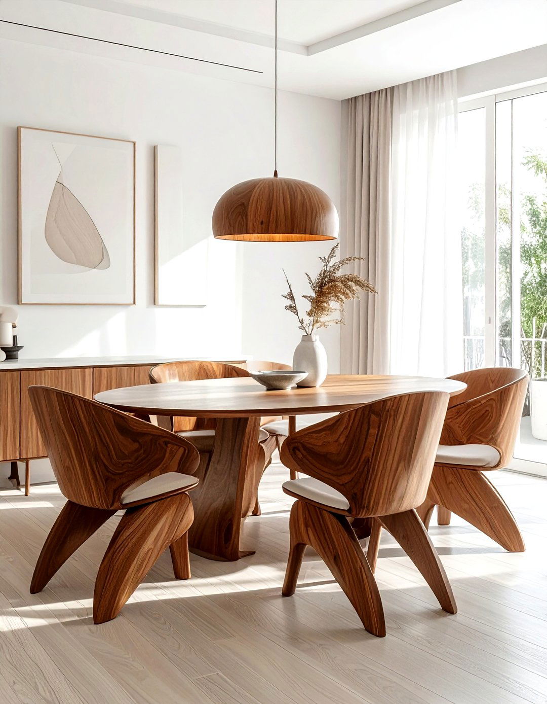 Curved back chair - 30 wood dining chair ideas
