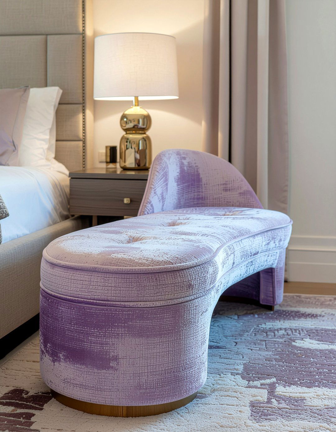 Curved bedroom bench - 30 bedroom end of bed benches