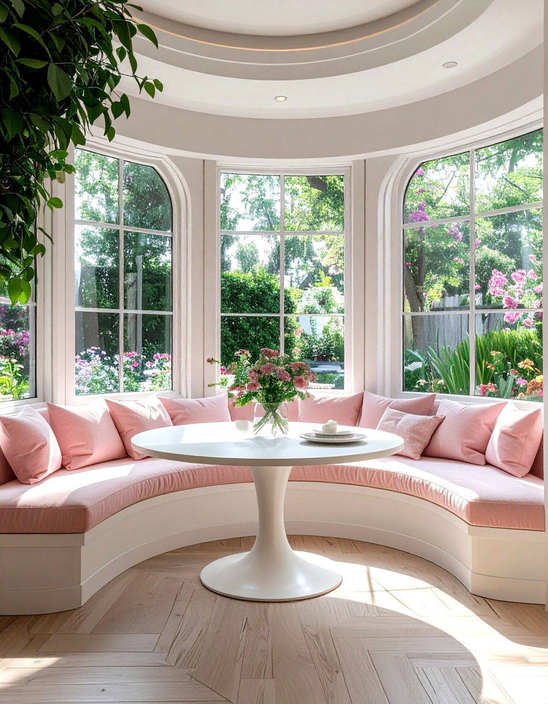 Curved dining nook - 30 built-in banquette kitchen ideas