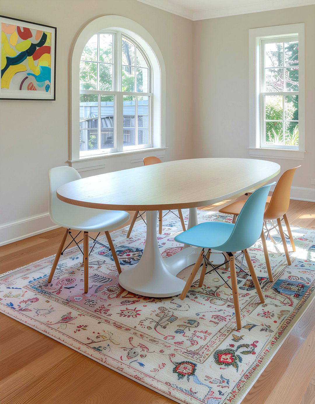 Curved edge oak dining table - 30 oak dining table ideas