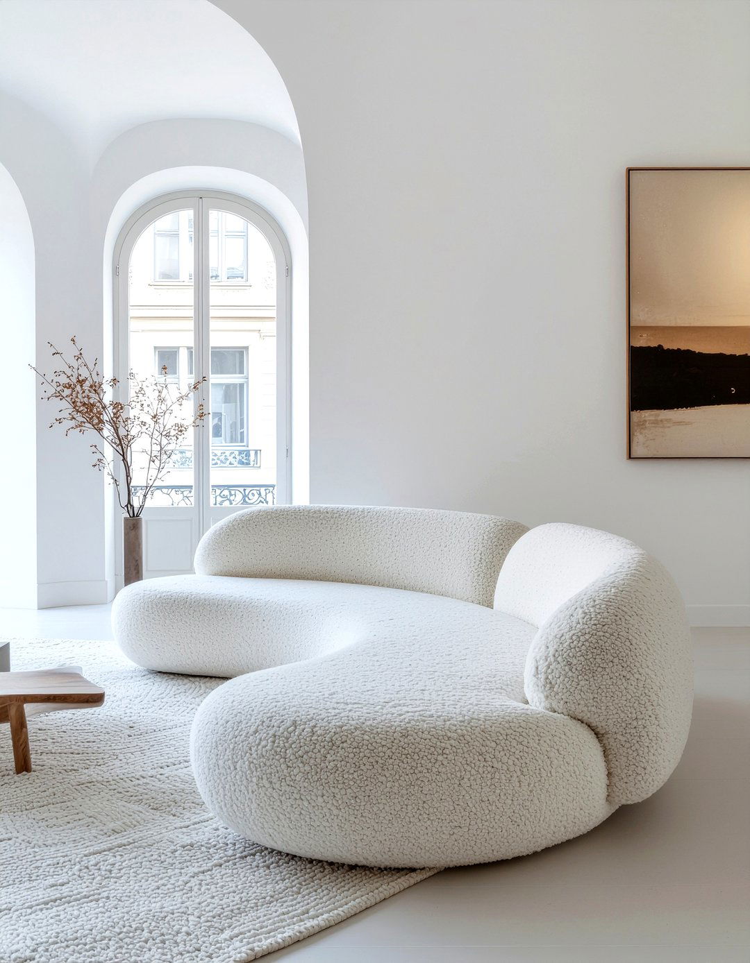 Curved fabric sofa - 30 fabric sofa living room ideas