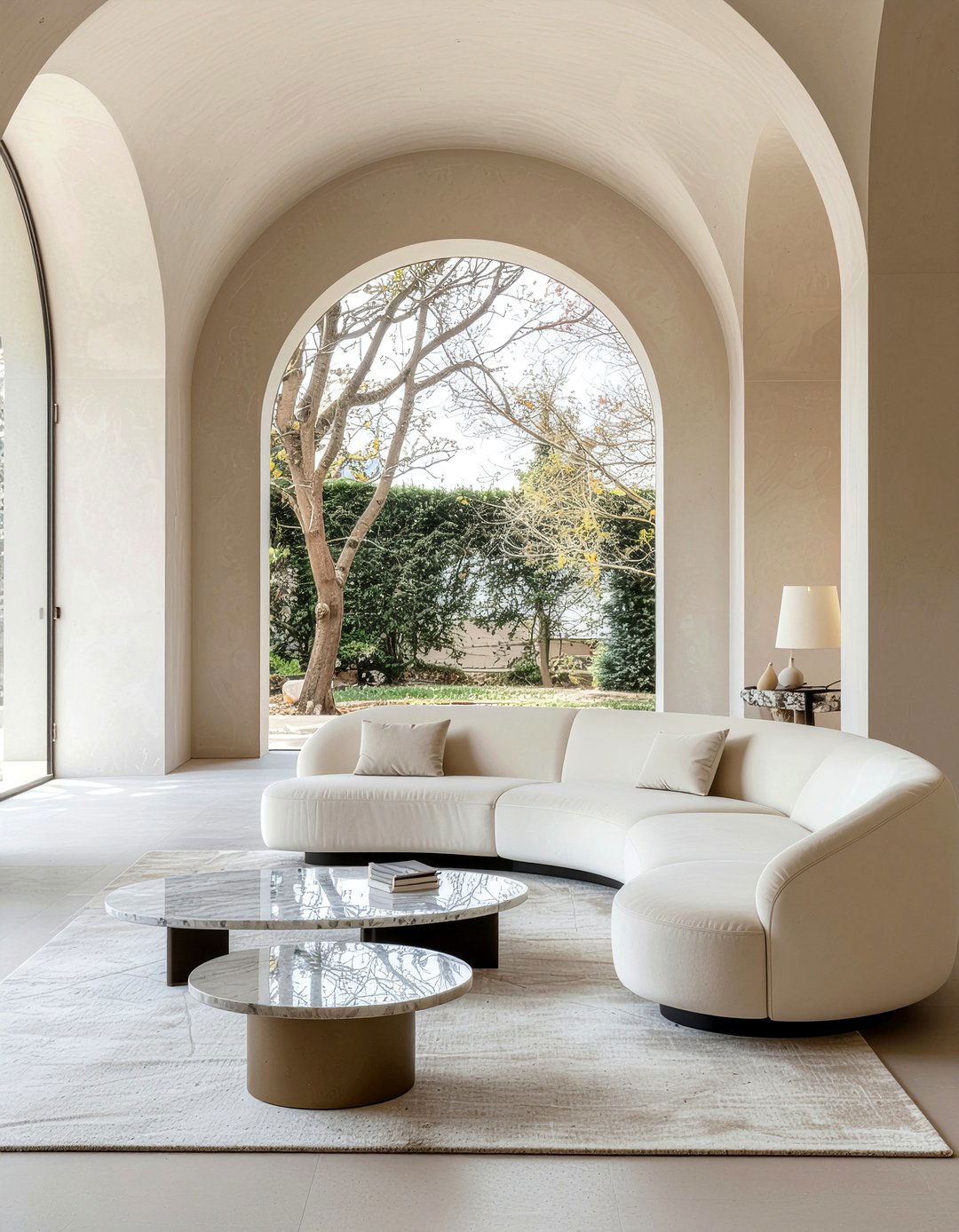 Curved furniture living room - 30 mansion living room ideas