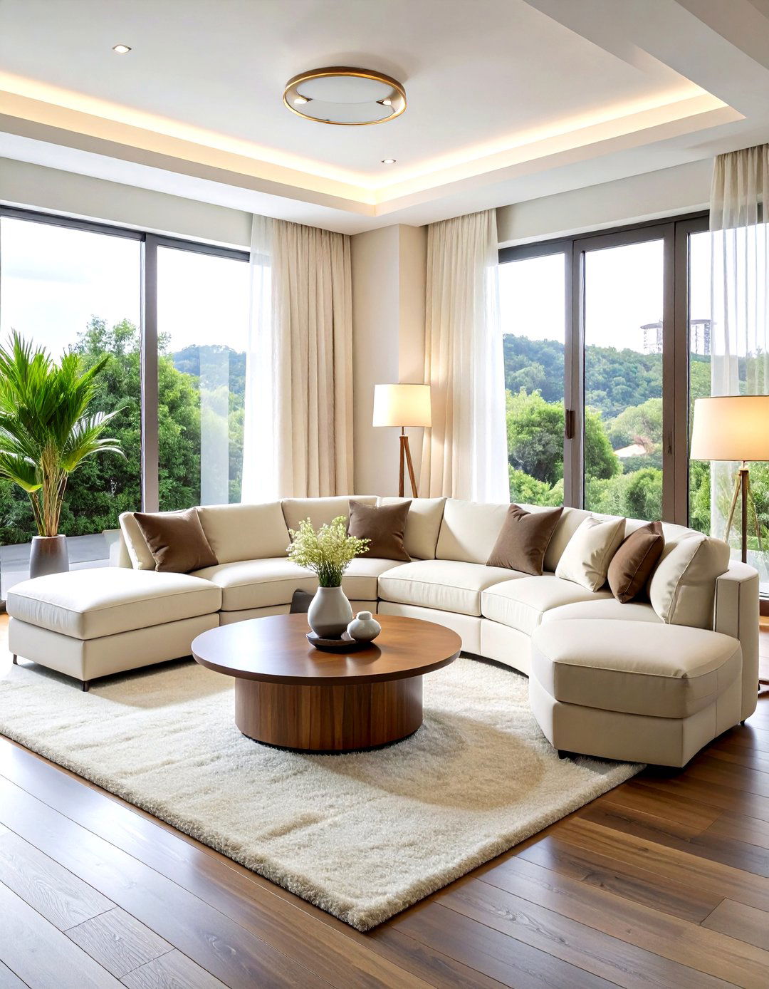 Curved modular sectional - 30 modular sofa living room ideas