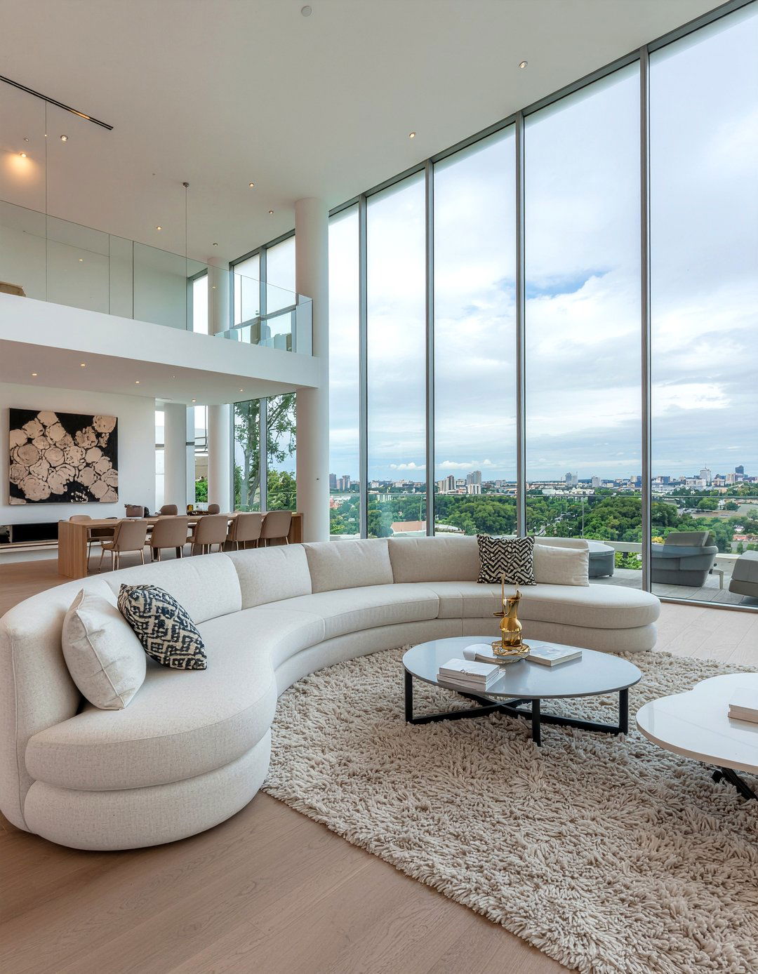 Curved sectional sofa - 30 cashmere living room ideas