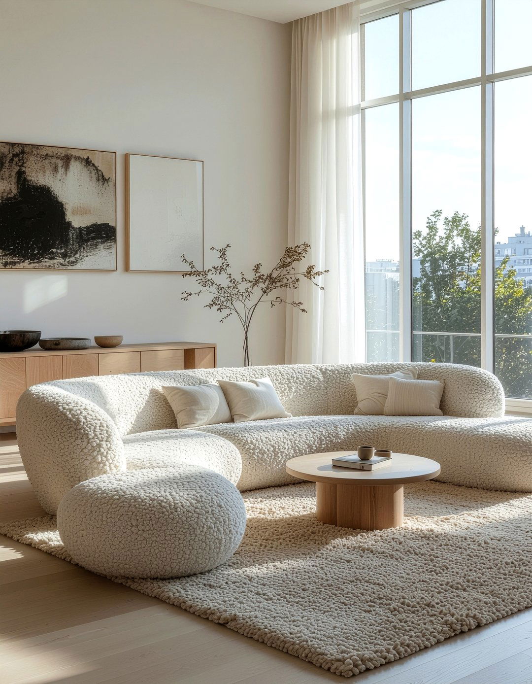 Curved sofa living room - 30 viral living room ideas