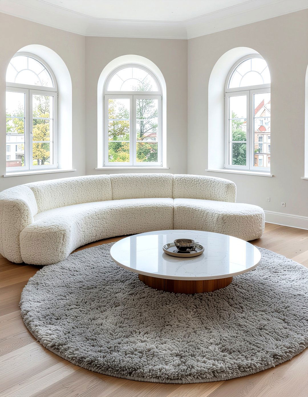 Curved sofa seating - 30 emerging decor trend ideas