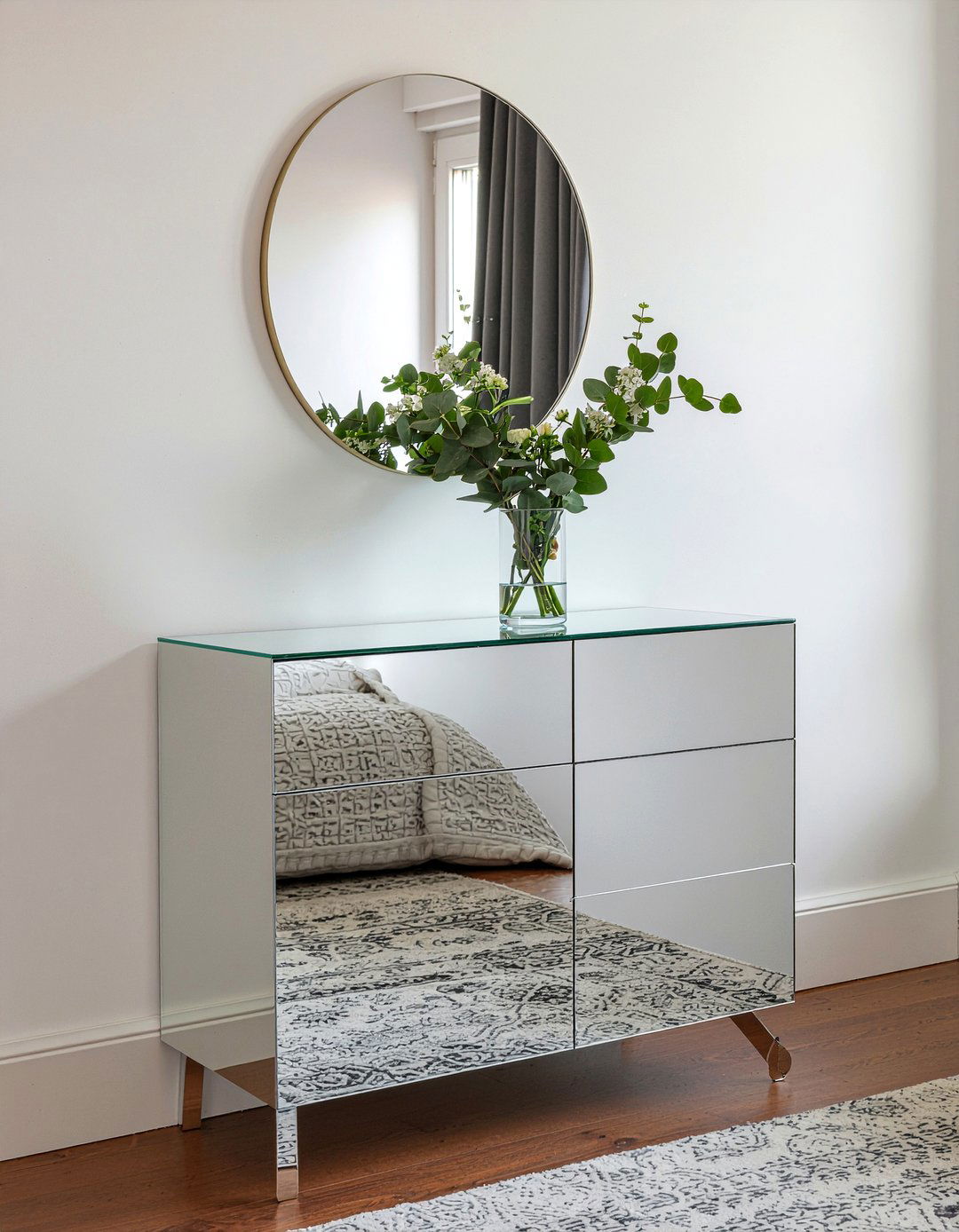 Curvy Mirrored Dresser - 30 bedroom mirrored dressers