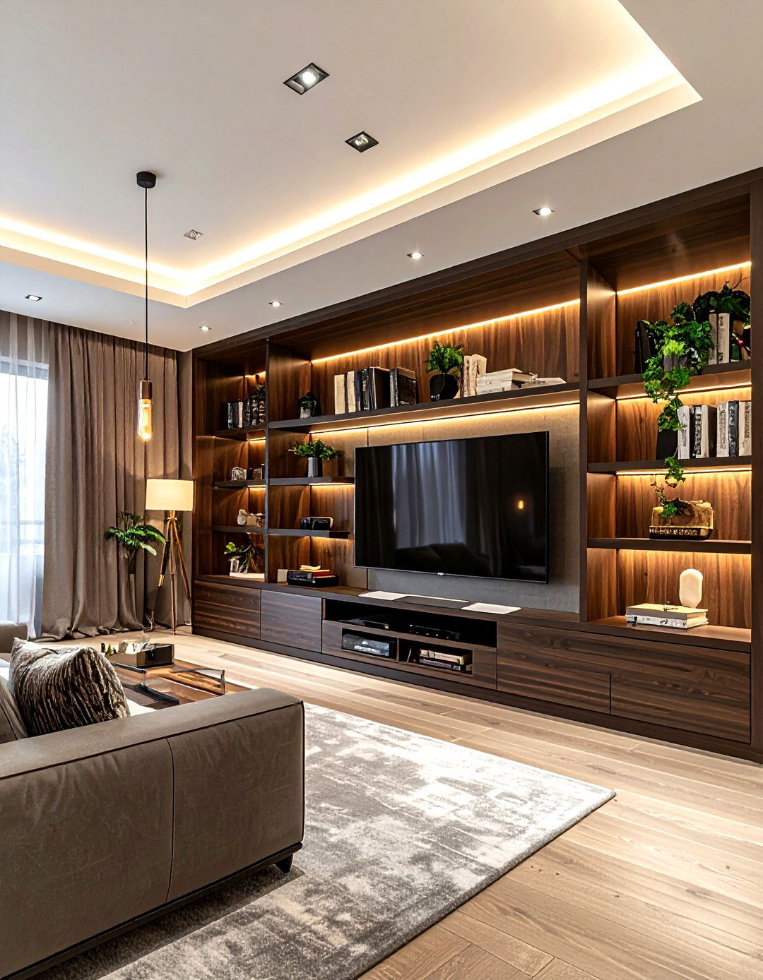 Custom Built In Entertainment Center - 30 living room home theater ideas