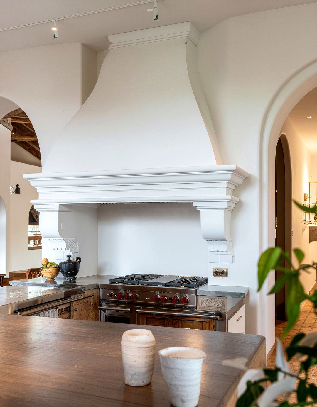 Custom Plaster Chimney Hood - 30 chimney hood kitchen ideas