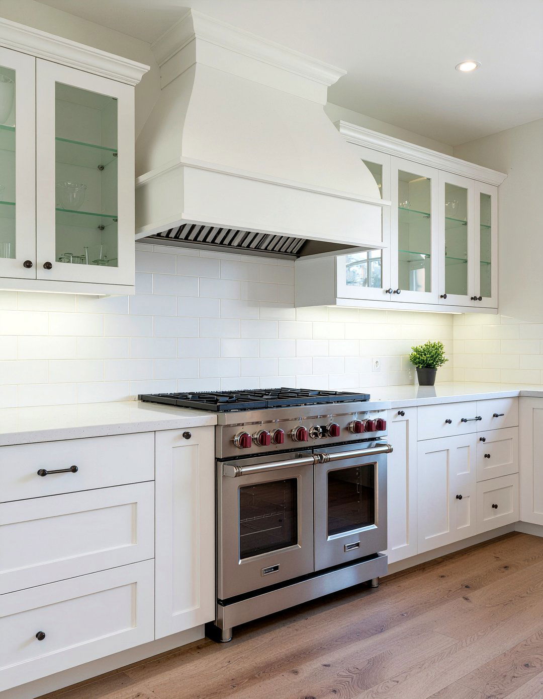 Custom Plaster Range Hood - 30 inviting kitchen ideas